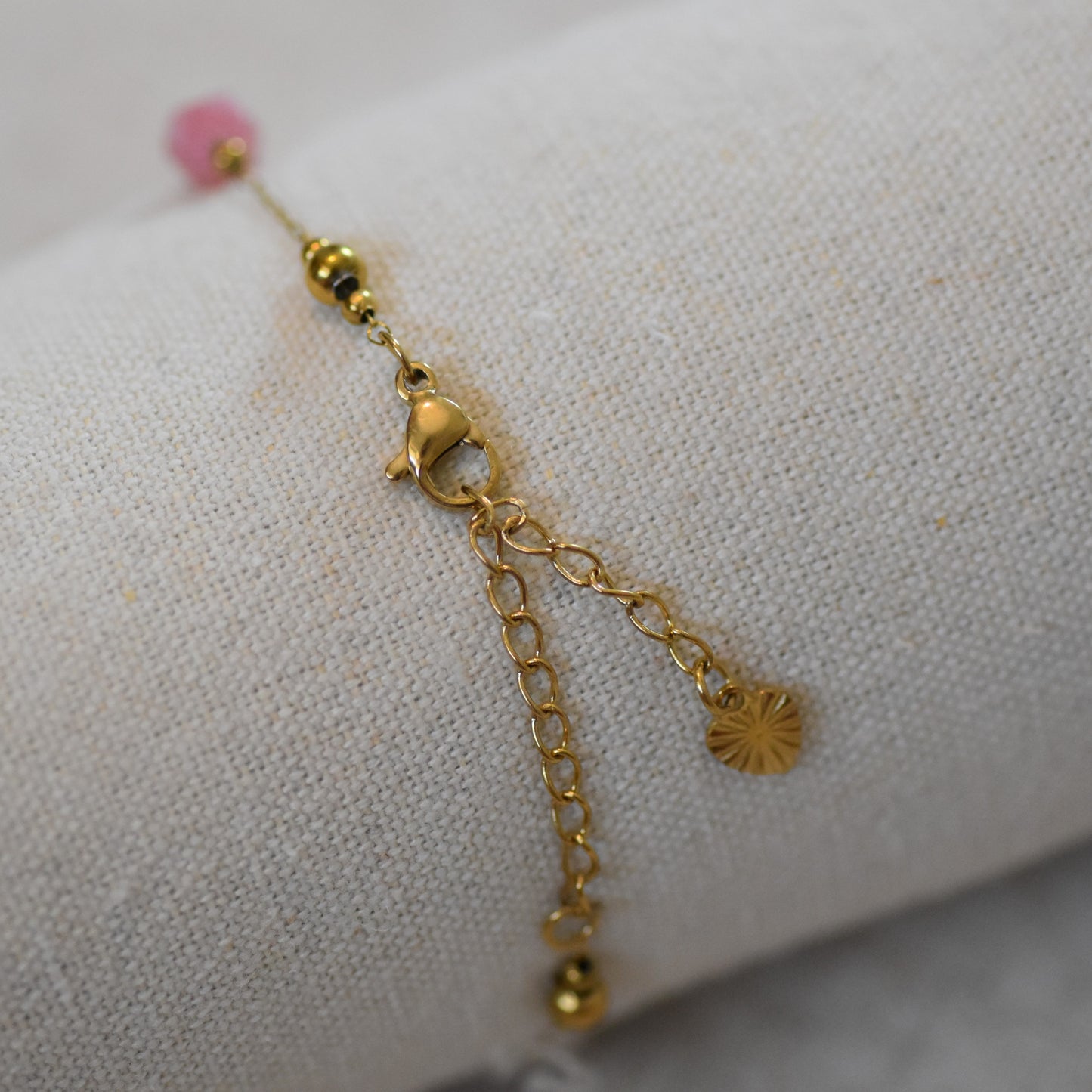 RVS armband Fleur roze