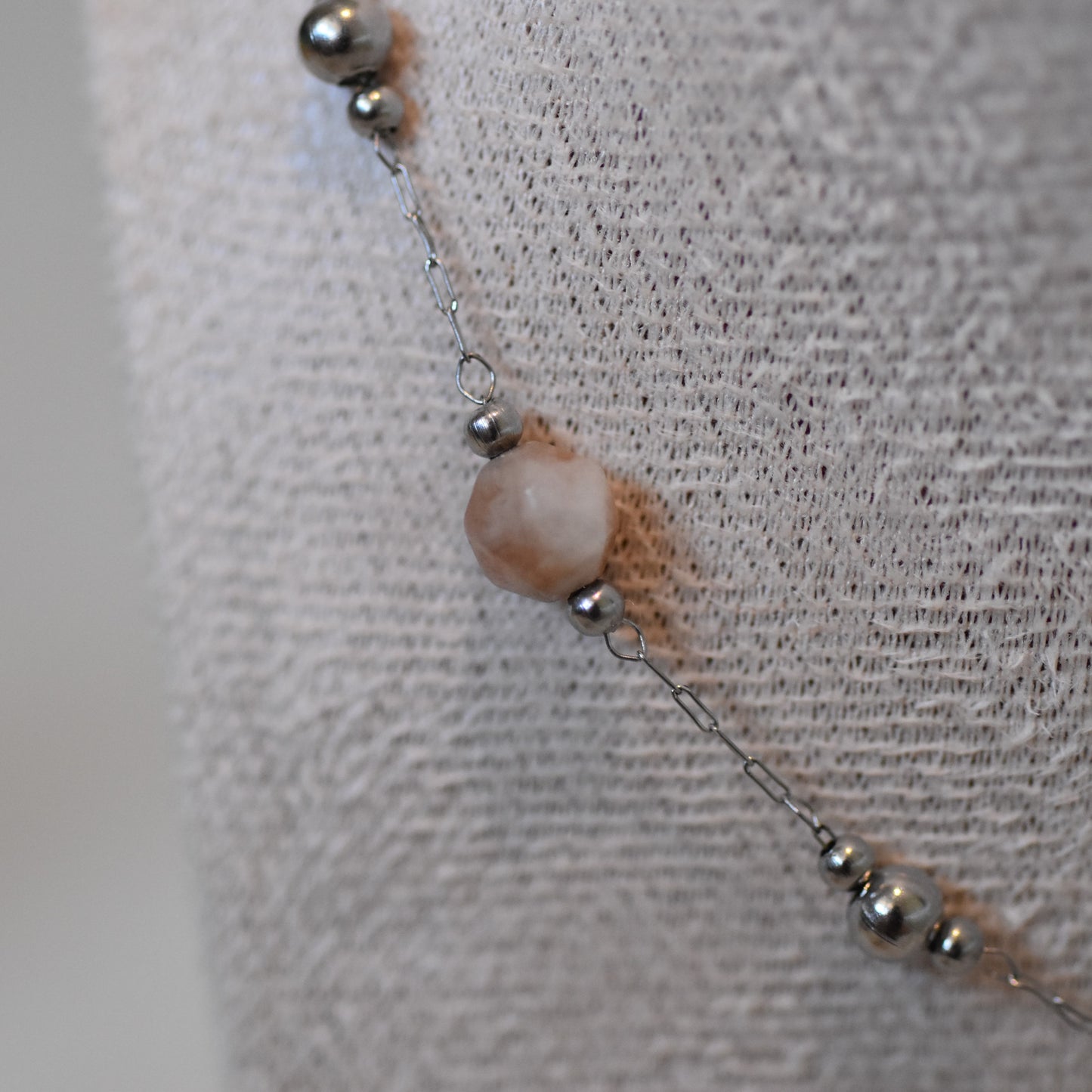 RVS ketting Fleur bruin zilver