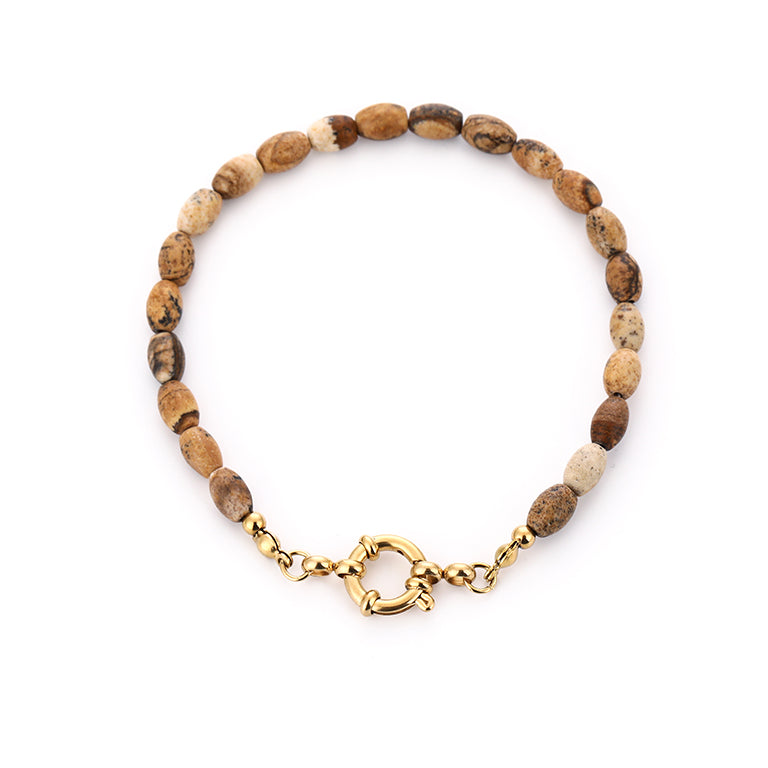Kralenarmband Annemijne Khaki