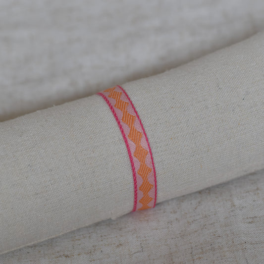 Lintarmband oranje ruit