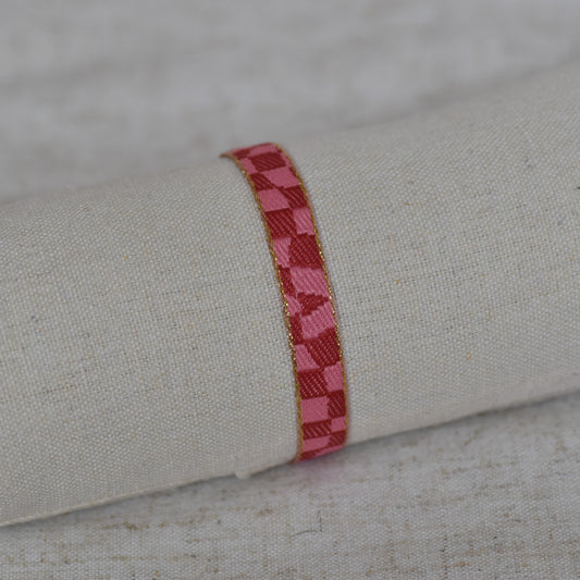 Lintarmband roze stukken