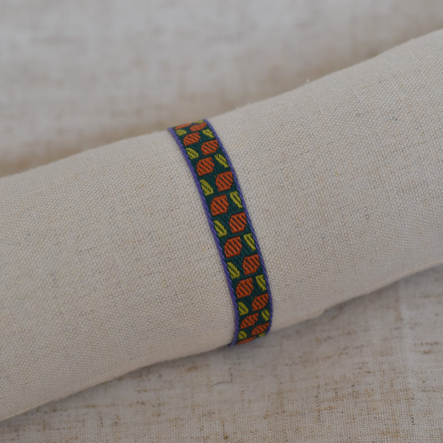 Lintarmband groen/oranje