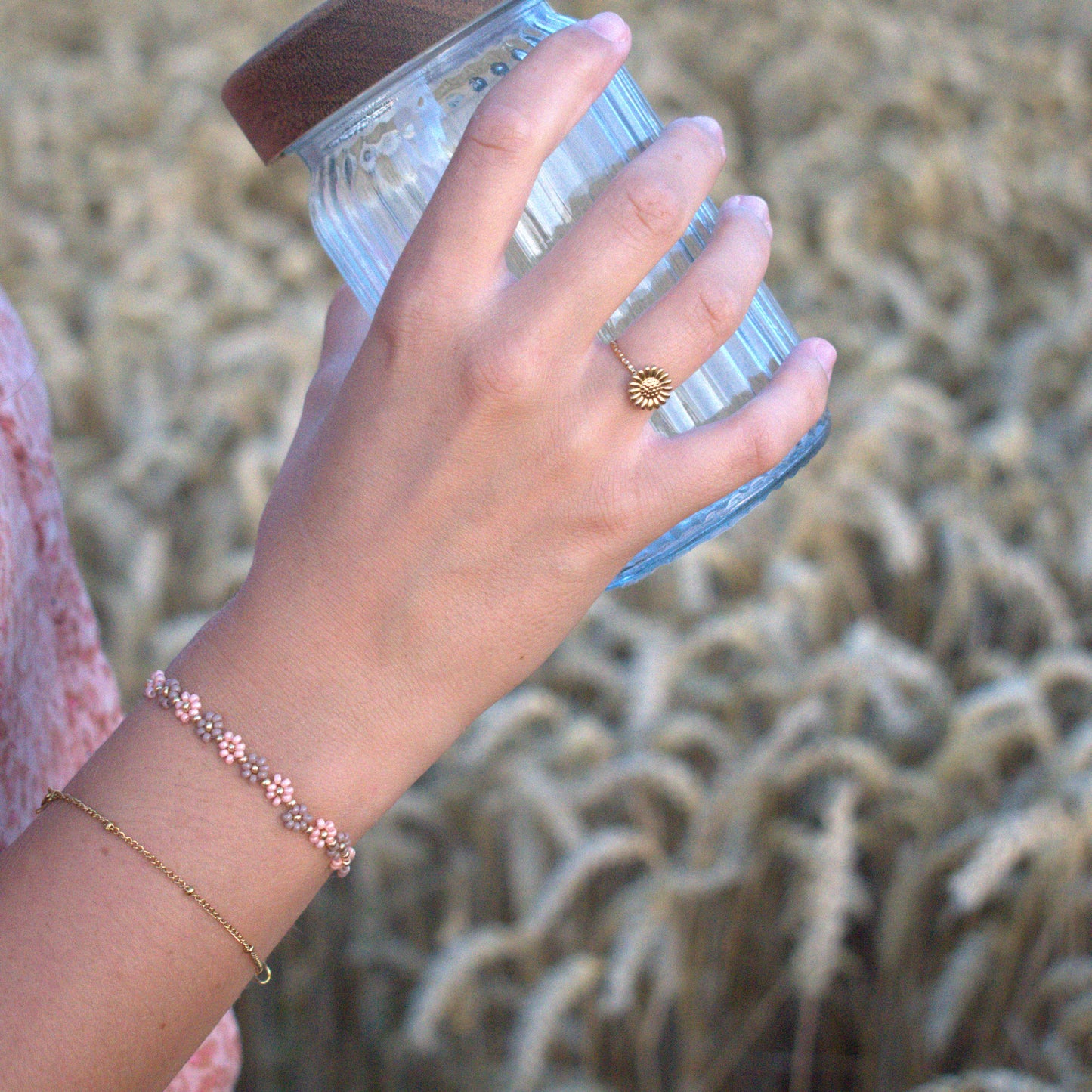 Kralenarmband Emma roze