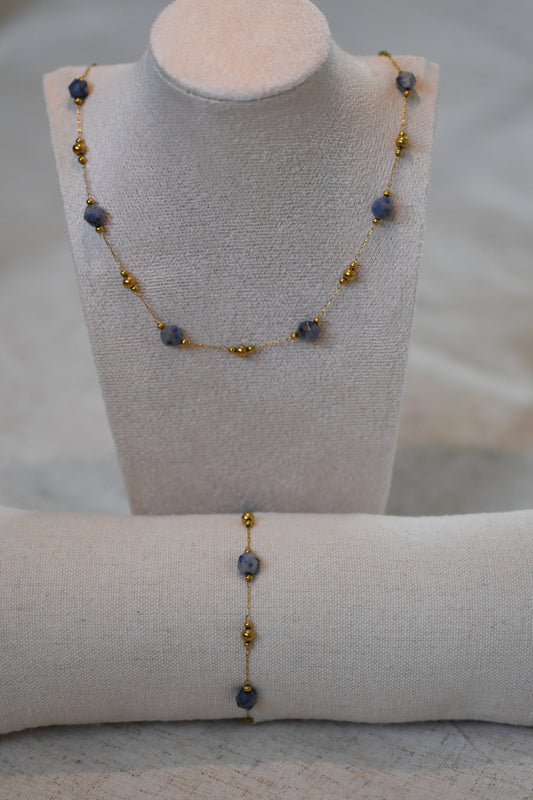 Setje Fleur donkerblauw