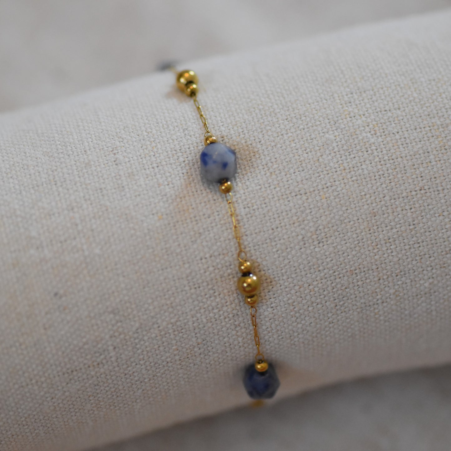 RVS armband Fleur donkerblauw