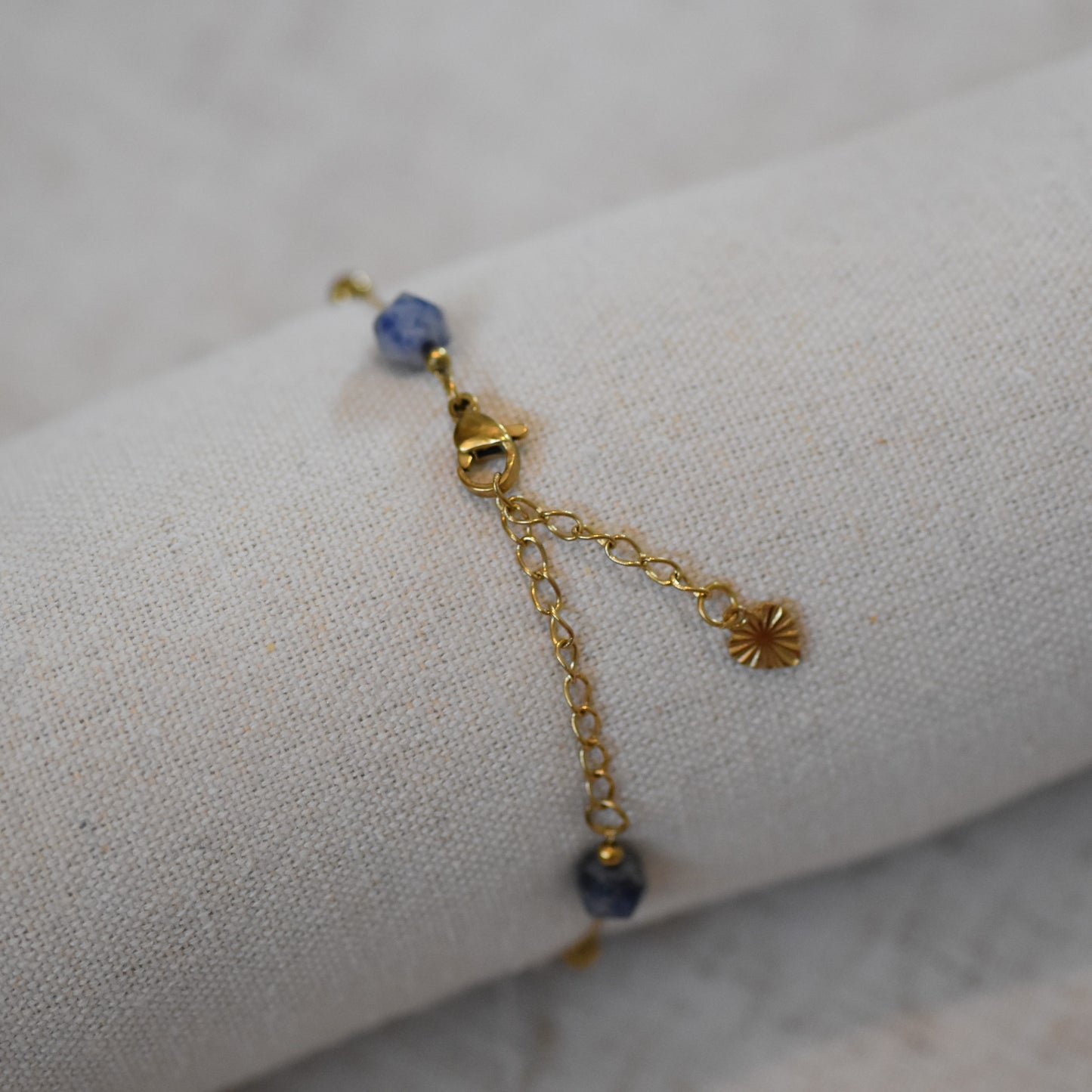 RVS armband Fleur donkerblauw