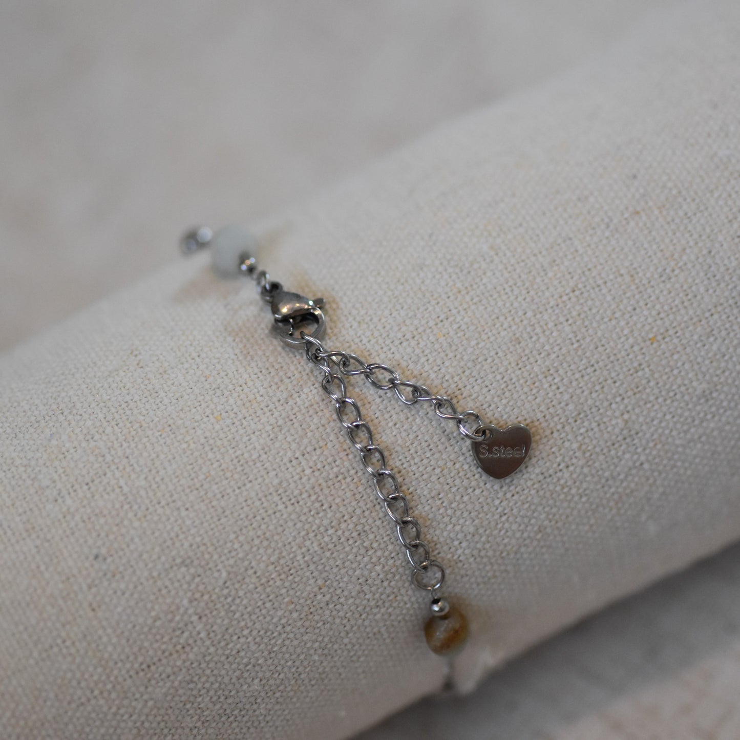 RVS armband Fleur lichtblauw zilver