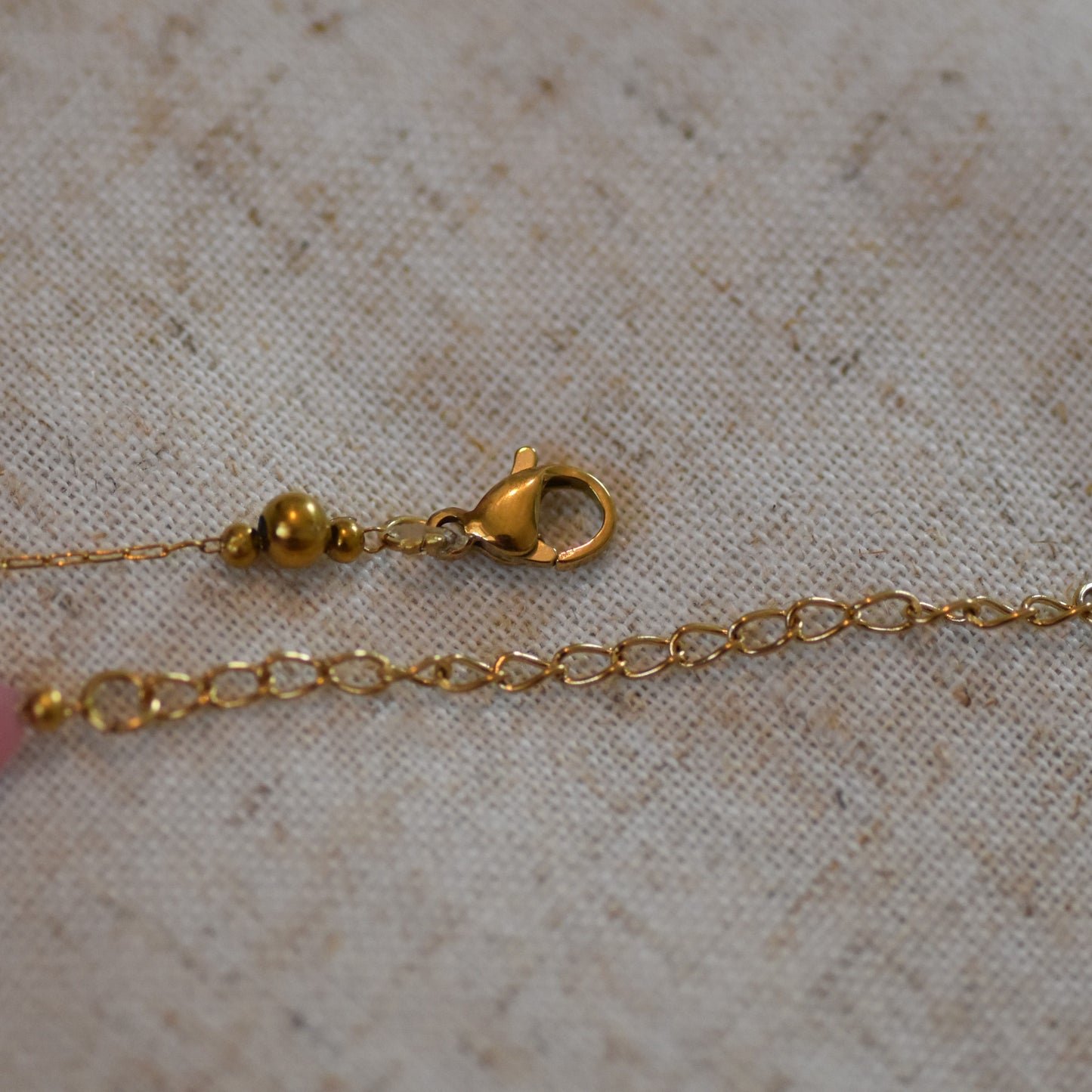 RVS ketting Fleur roze