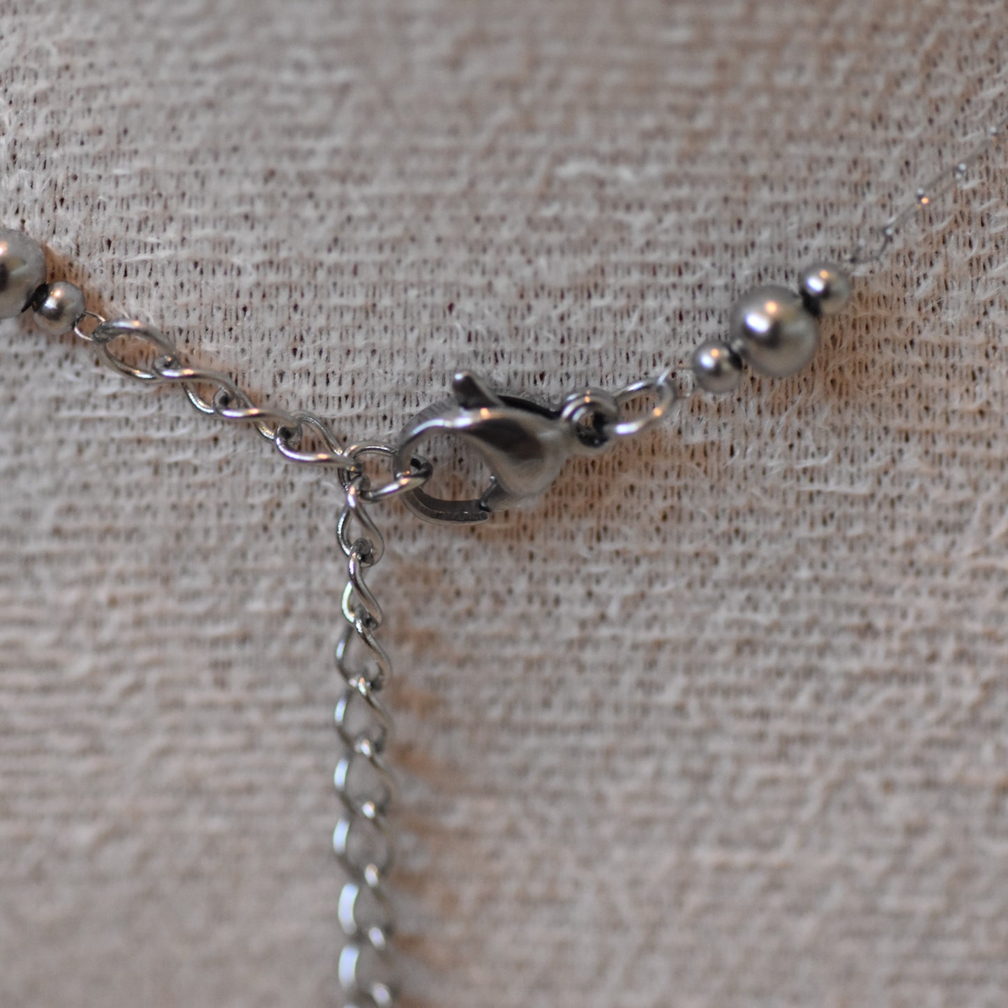 RVS ketting Fleur bruin zilver
