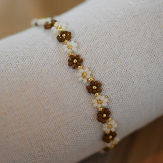 Kralenarmband Emma bruin