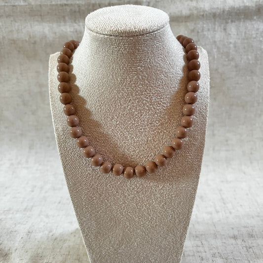 Kralenketting Rhodé taupe