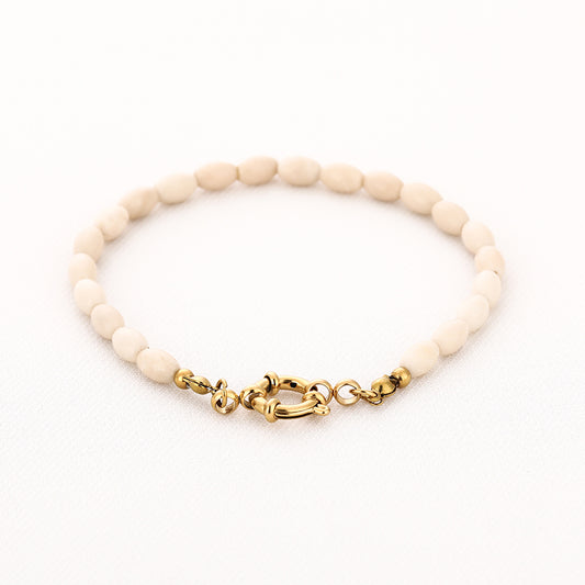 Kralenarmband Annemijne ivoor