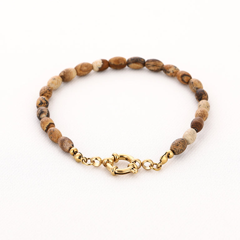Kralenarmband Annemijne Khaki