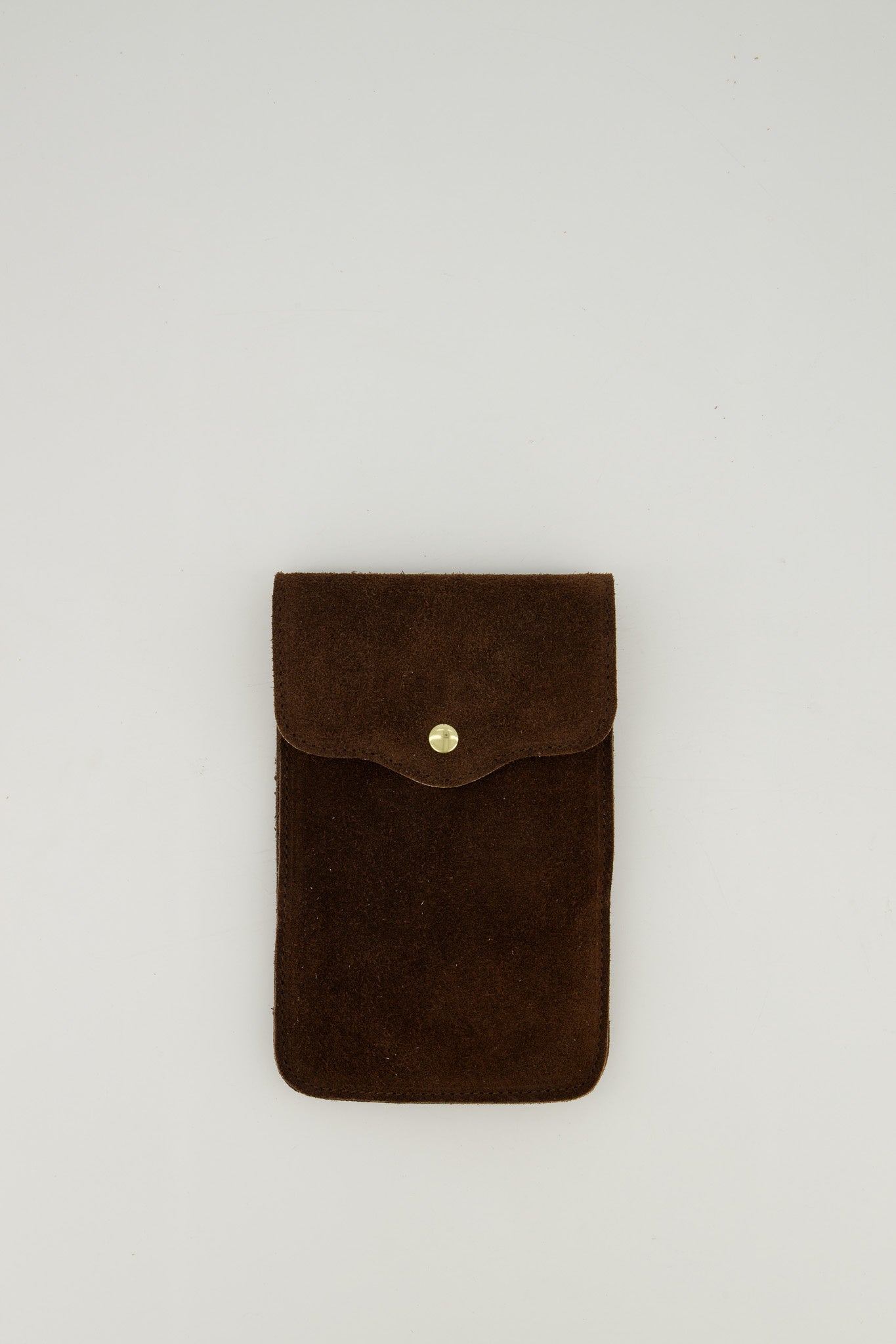 Leren telefoontas bruin